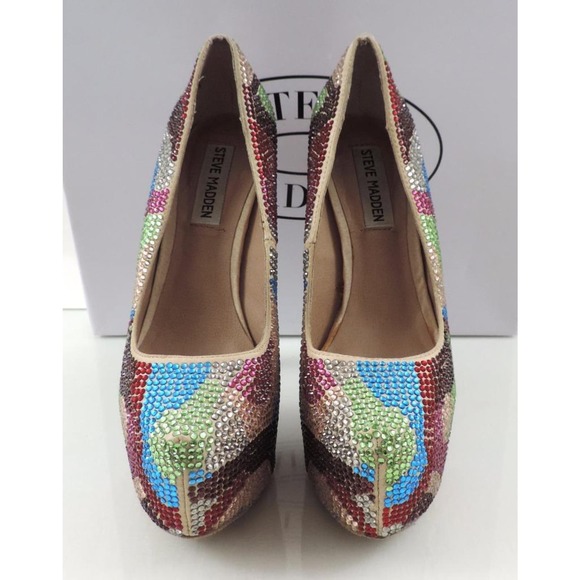 Women's Steve Madden Dyvinal Stiletto Heel Rhinestone Pumps Bright Multi Size 6 - Picture 6 of 10